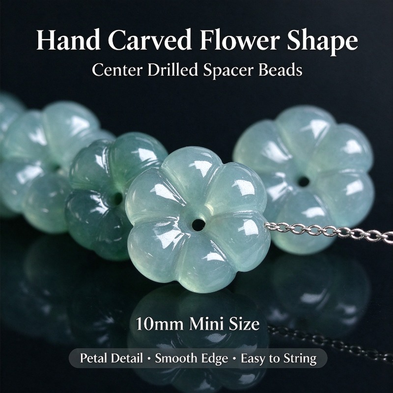 Bracelets - 10PC Hand Carved Natural Burma Blue