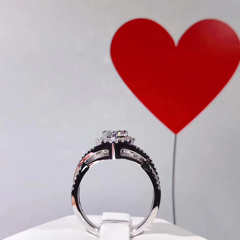 Custom Solid 14K White Gold Wo - Moissanite Engagement Ring 1 Carat ulasan dan harga