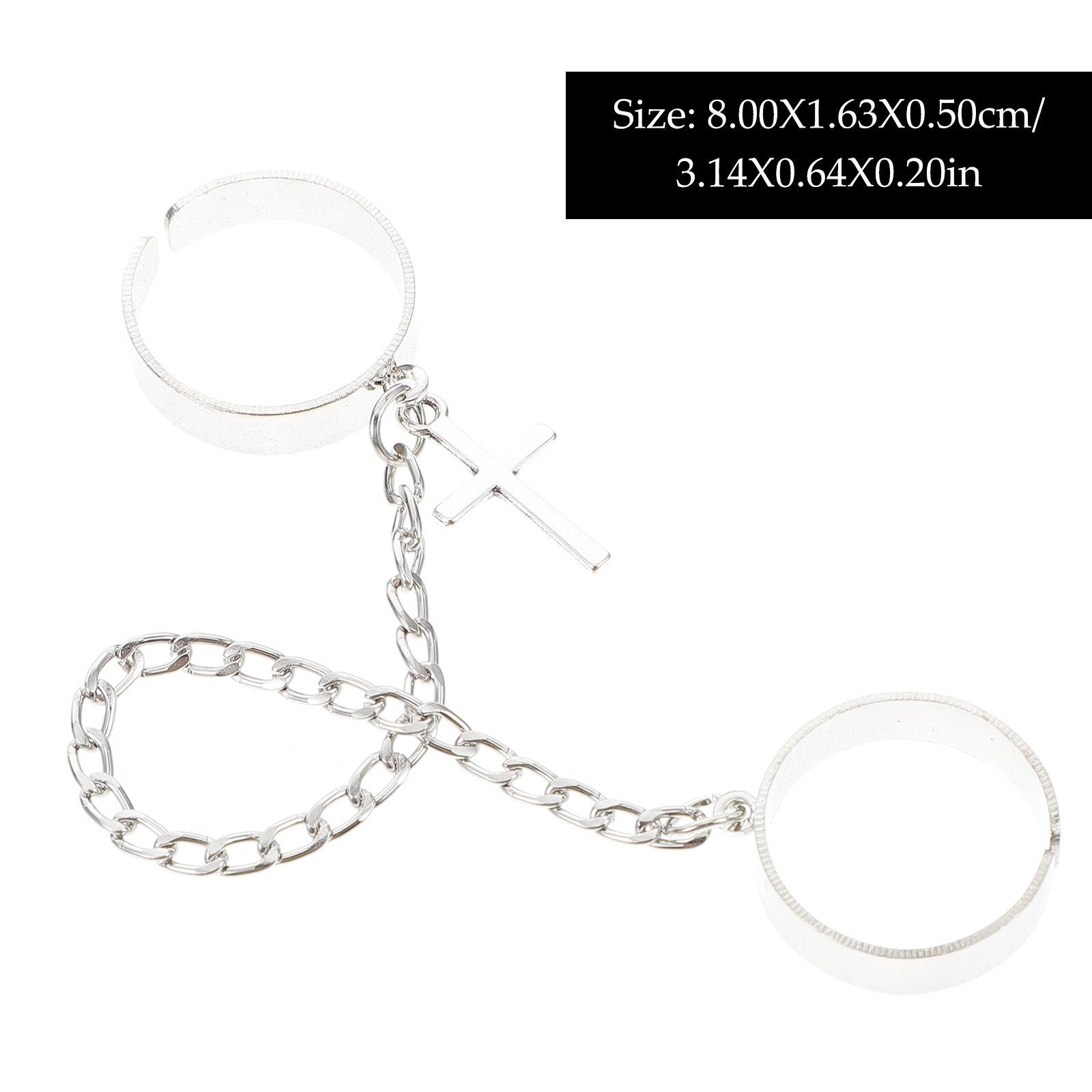 Knuckle Ring Set Cross Chain V - Vintage Punk Knuckle Rings Set ulasan dan harga