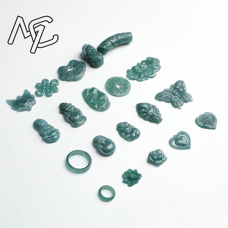 2PC Natural Blue Water Jadeite - Earrings ulasan dan harga